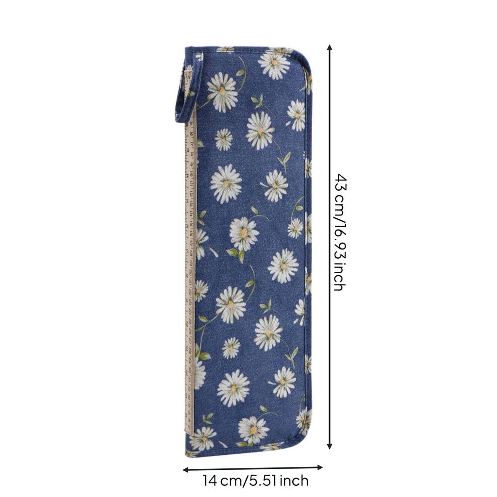 Zippered Knitting Needle Storage Case Wipe-Clean for Home Crafting, Crafters