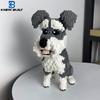 Kannte Gebaut Schnauzer Hund Modell Micro Mini Bausteine Spielzeug Perfektes Spielzeug für Haustierliebhaber Schönes Ausstellungsstück Dackel Haustier