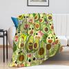 Süße Avocado-Decke Cartoon-Kuscheldecke für Kinder, Mädchen, Jungen Grün Weicher Plüsch Fruchtmuster Decken für Zuhause Outdoor Reisen