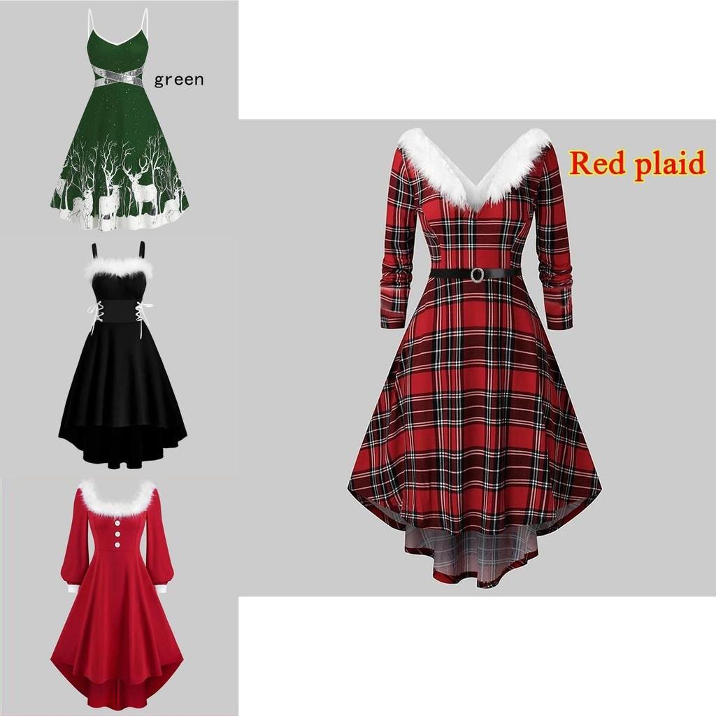 Mrs Santa Claus Christmas Dress Women Cosplay Party Costume Soft And Skin-touch Velvet Material