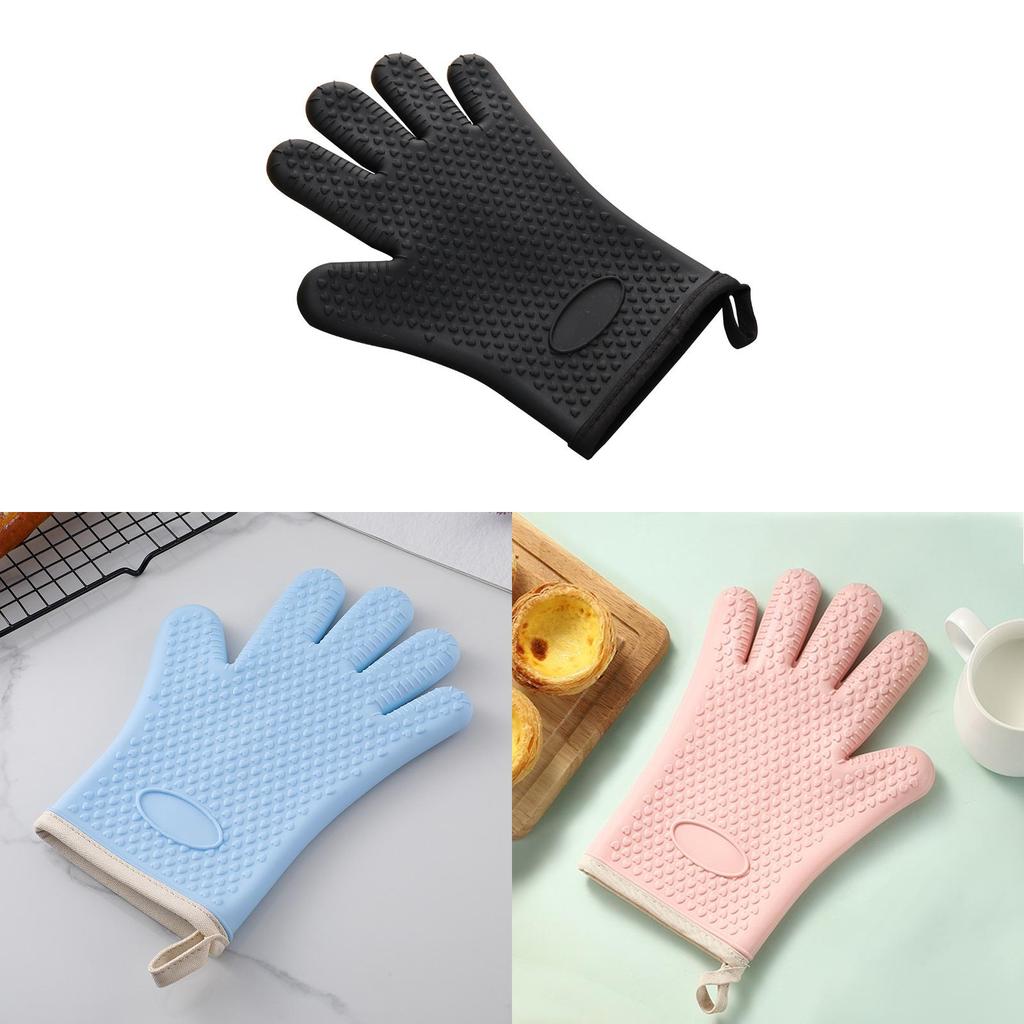 Guanti da forno in silicone con presa antiscivolo per la sicurezza in cucina, per cucinare e cuocere