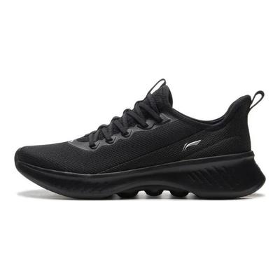 Li Ning Shumai Comfortable Simple Non-Slip Breathable Low-Top Running Shoes Men Running Shoes Black AGLU319-6