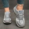 Color matching running shoes women's large size autumn new lace-up platform casual and comfortable sports shoes