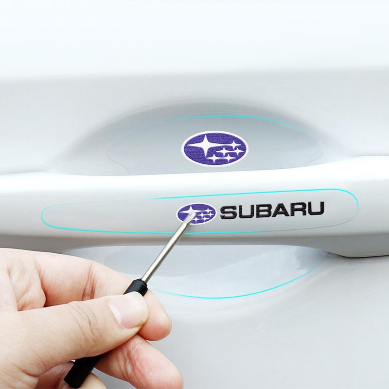 4/8Pcs Car Door Bowl Handle Anti-scratch Transparent Stickers for Subaru STI Forester XV Outback Impreza Legacy WRX BRZ Tribeca WW3