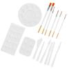 Oil Painting Tray Set 3 Paint Tray Knives Brushes Set for Acrylic Watercolor Painting
