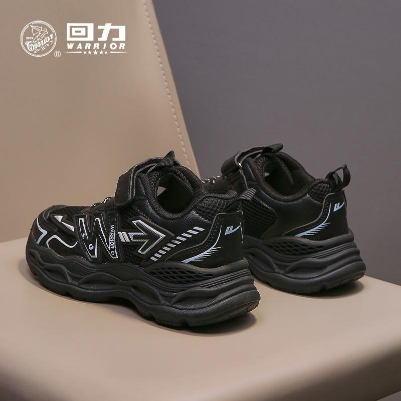 Trendy cool fashion thick-soled children's sports shoes Velcro breathable versatile mesh shoes easy to wear and take off lightweight single shoes