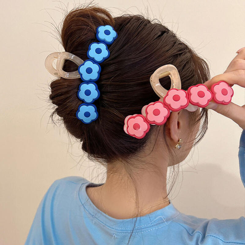 Agne Lovely Color Flower Tulip Point Hair Clip Blue