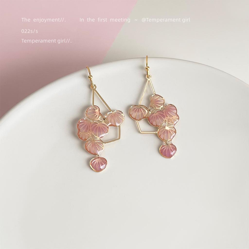 Лето Новый~ Прозрачная Эмаль Капельная Глазурь Серьги-Виноград Свежие и Сладкие Ручной Работы Серьги, Аксессуары