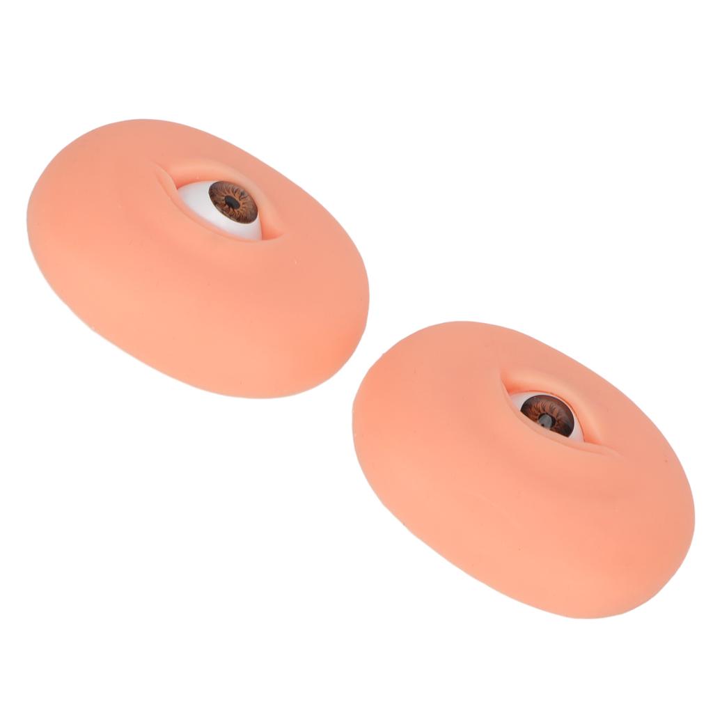 Eyebrows Microblading Eye Model Soft Silicone Eyeshadow Makeup Practice Eyes Board Dark Skin Color