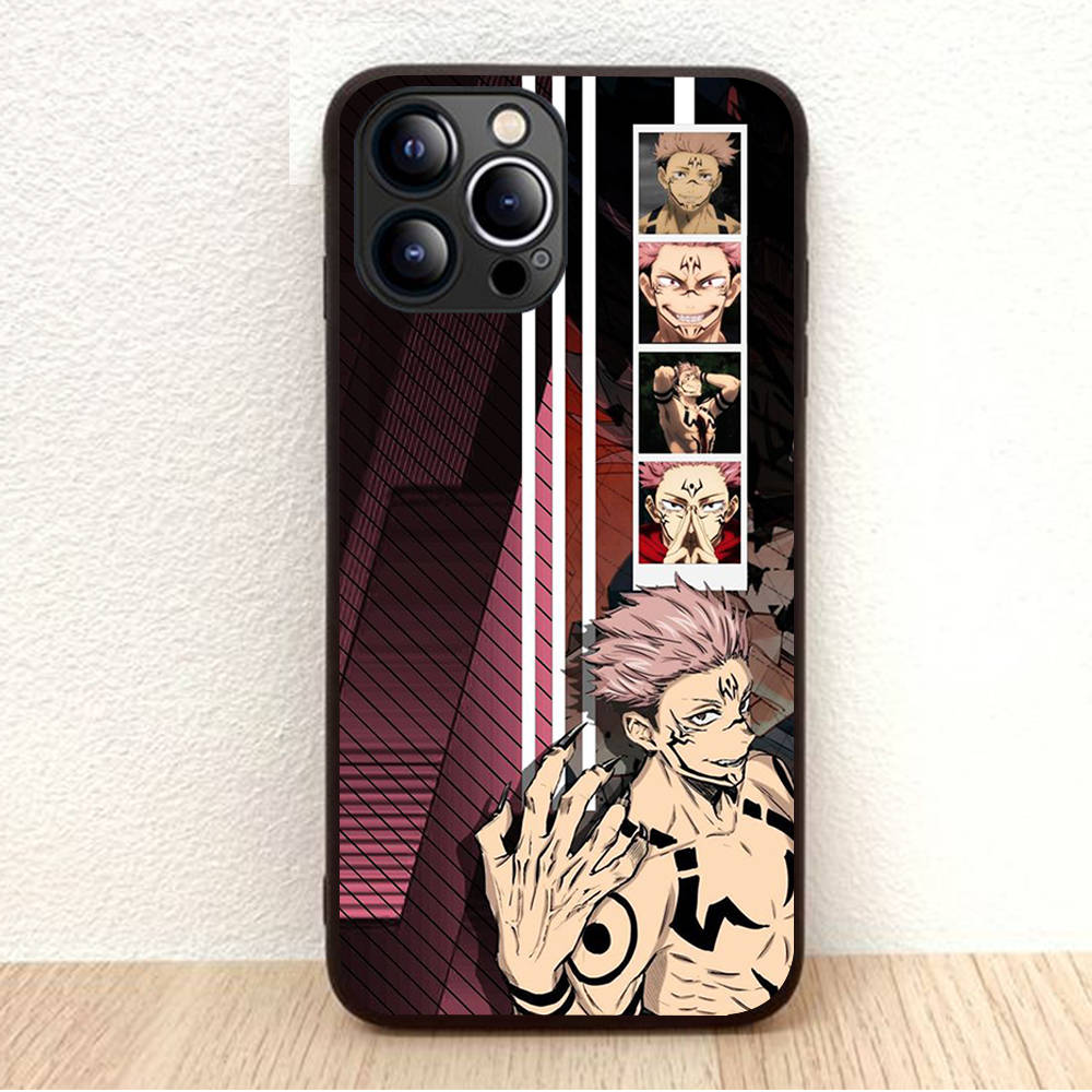 BW-28 Jujutsu Kaisen Soft Black Case for iPhone XR 14 15 11 12 13 6 7 8 X XS Pro Max Samsung S22 S23 S21 S24 FE Ultra S8 Plus
