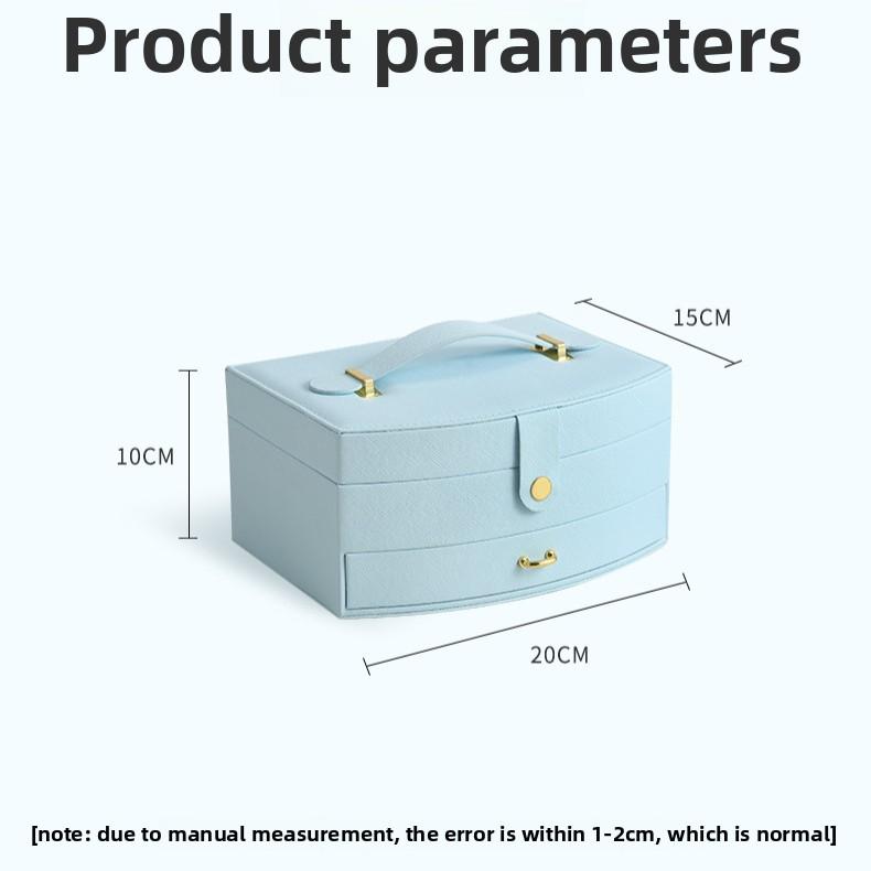 Jewelry Box Household Portable Jewelry Storage Box Large Capacity Necklace Children's Hair Accessories Flip Jewelry Storage Box Cross-border