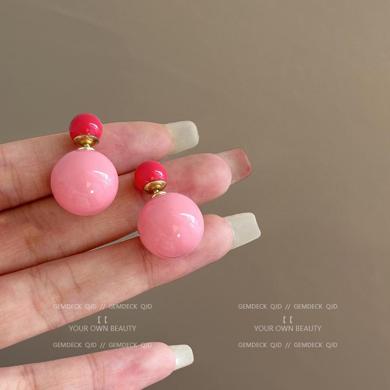 French Retro Zircon Pearl Stud Earrings - Elegant, Versatile Light Luxury Design for Women