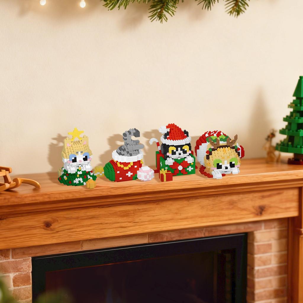 Christmas Gift Box, Cartoon Dolls, Small ParticleBuilding Block Toys