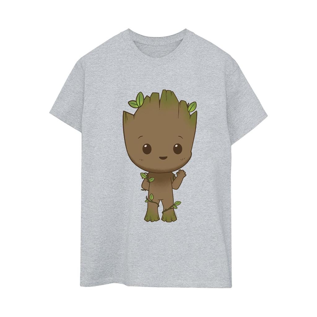 Marvel Womens/Ladies I Am Groot Chibi Wave Pose Cotton Boyfriend T-Shirt