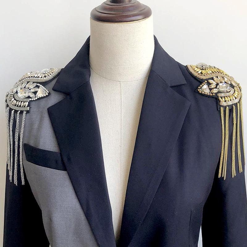 Gold Tassel Metal Shoulder Badge: Retro Punk Armband Jewelry