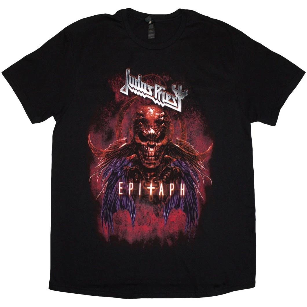Judas Priest Epitaph Red Horns Black T shirt - NEW L