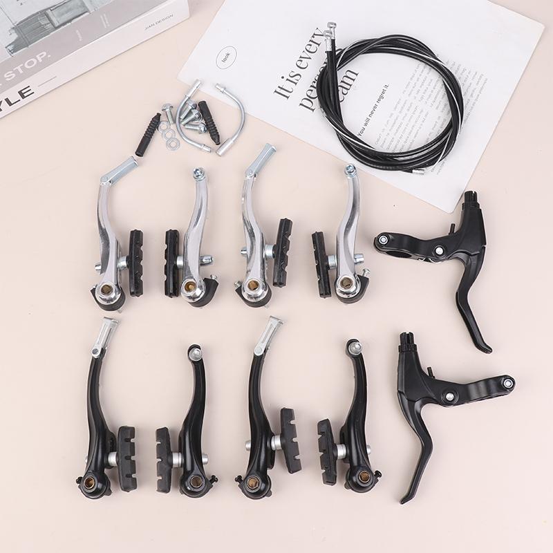 Bike V Brake Set Bike Front Rear V Brake Set Aluminum Alloy Mountain Road Bike V Brake Pads And Levers Set Riding Accessories