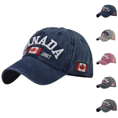 Καπέλο μπέιζμπολ Canada, Ρυθμιζόμενο καπέλο Canada για άνδρες γυναίκες, παιδιά, κεντημένο καπέλο γκολφ από φύλλα σφενδάμου, αναμνηστικά Canada