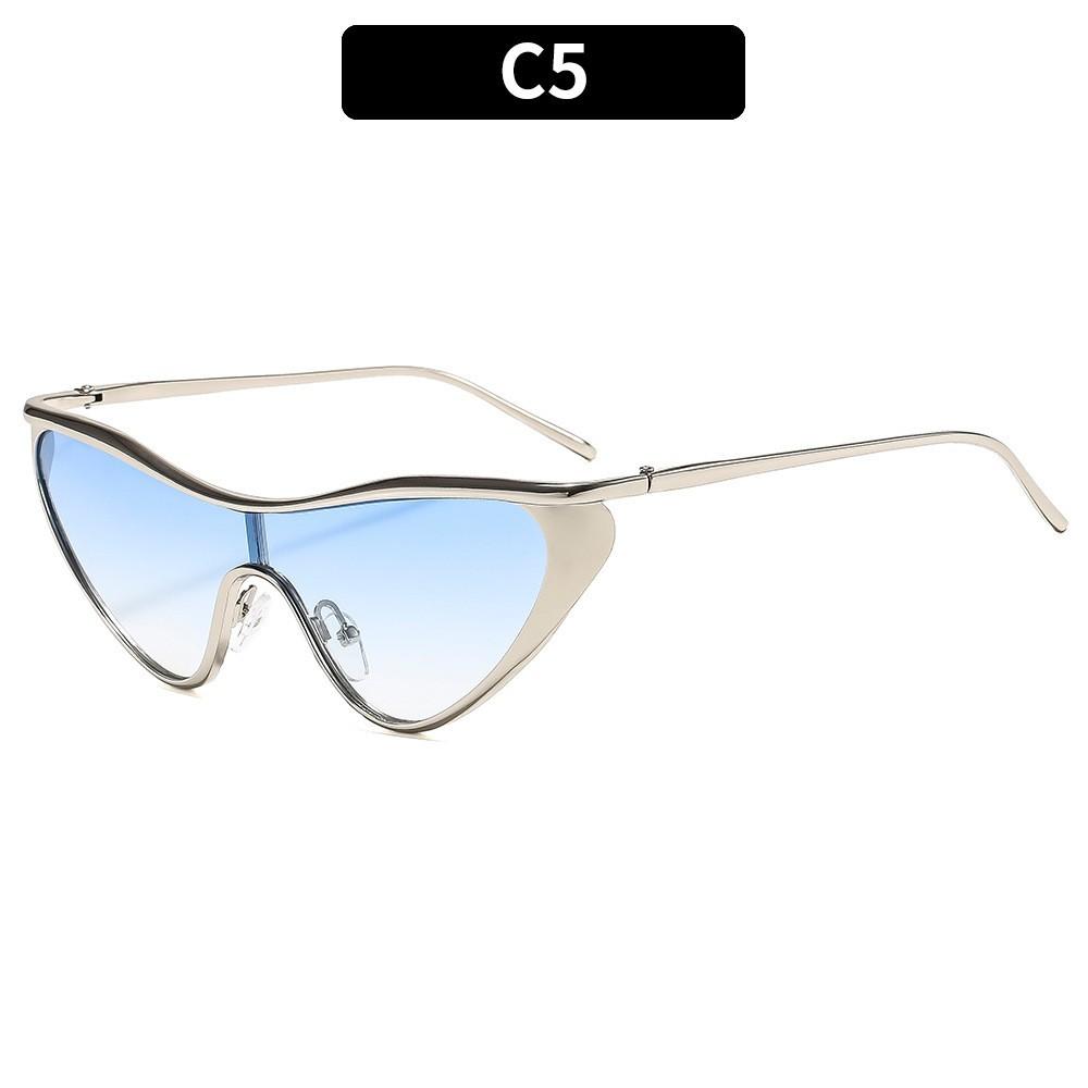 

Стильные солнцезащитные очки оверсайз с металлической оправой, защита от солнца, для улицы, солнцезащитные очки в европейском и американском стиле для женщин.