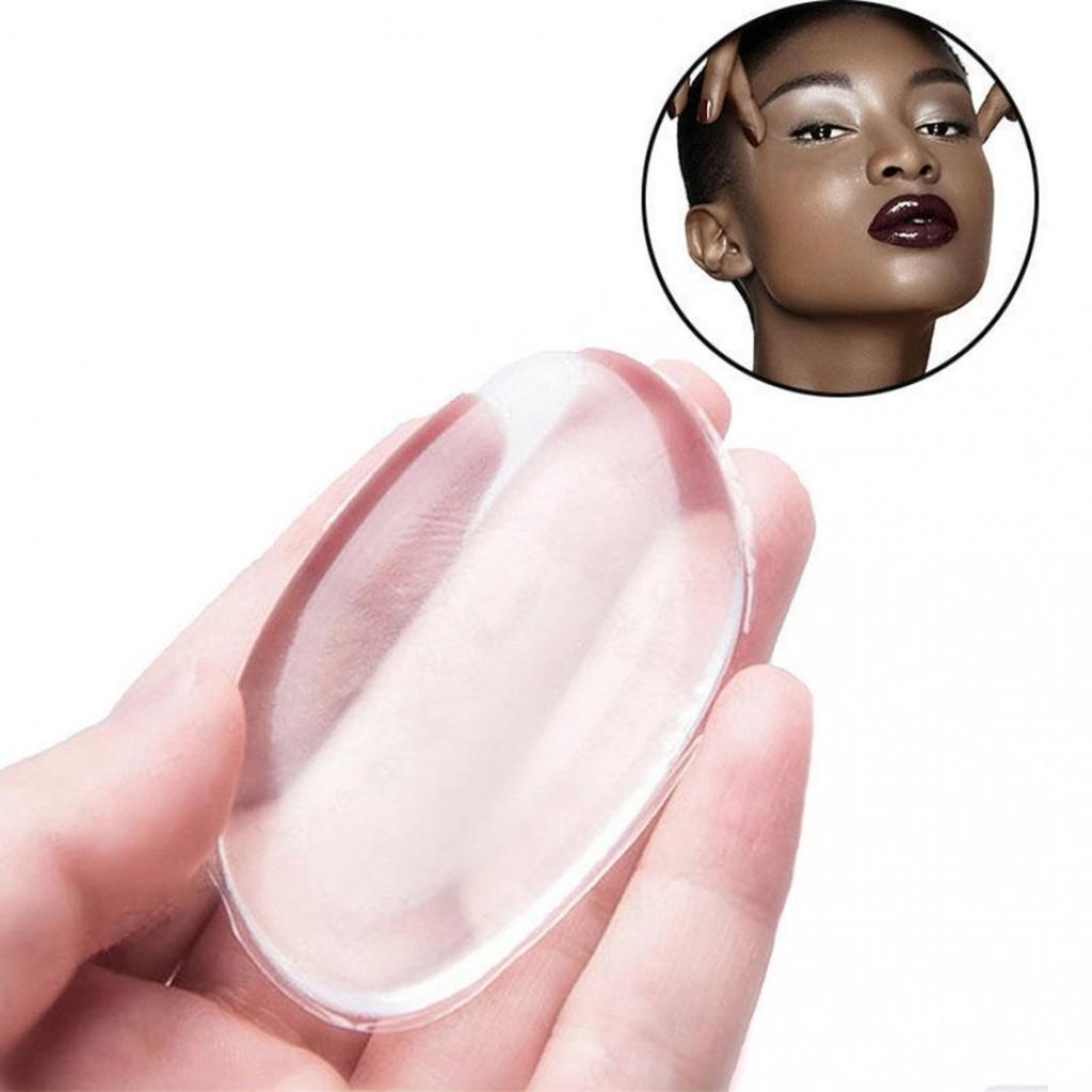 Transparent Silicone Leaf Shaped Makeup Puff Dry Wet Dual-use 6.3*4cm