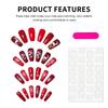 24Pcs Christmas Reindeer Press On Nails Red Artificial False Nails With White Snowflake Prints Design For Festive Party Decoration