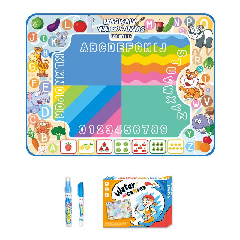 Magic Water Canvas Children Water Painting Blanket Early Learning Oversized Animal Dinosaur Numbers Magical Color Diy Toy