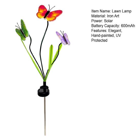 Solar Butterfly Flower Light Garden Lights Outdoor LED Waterproof