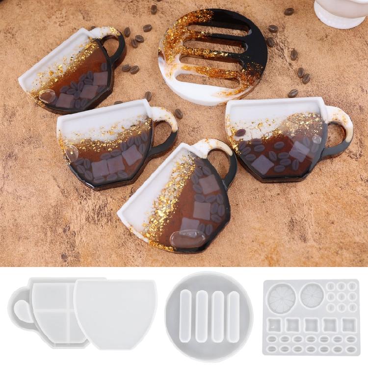 Coffee Lemon Slices Mold Silicone Cup Coaster Tray Epoxy Resin Casting Mold