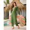Women's Rayon Embroidered Straight Kurta with Pant And Dupatta Sets