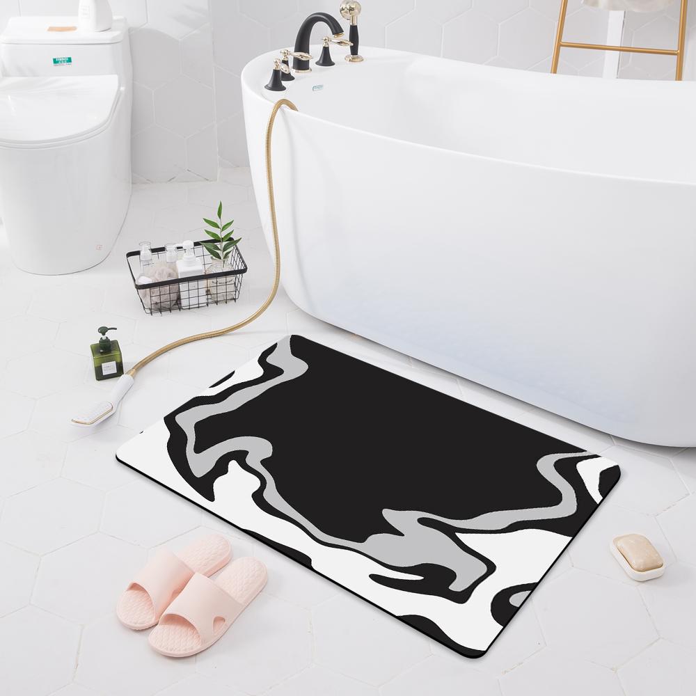 

Впитывающий нескользящий коврик Дверной коврик Ванная комната Туалет Пол Душевая комната Коврик для ванной Современный кухонный коврик 40x60cm