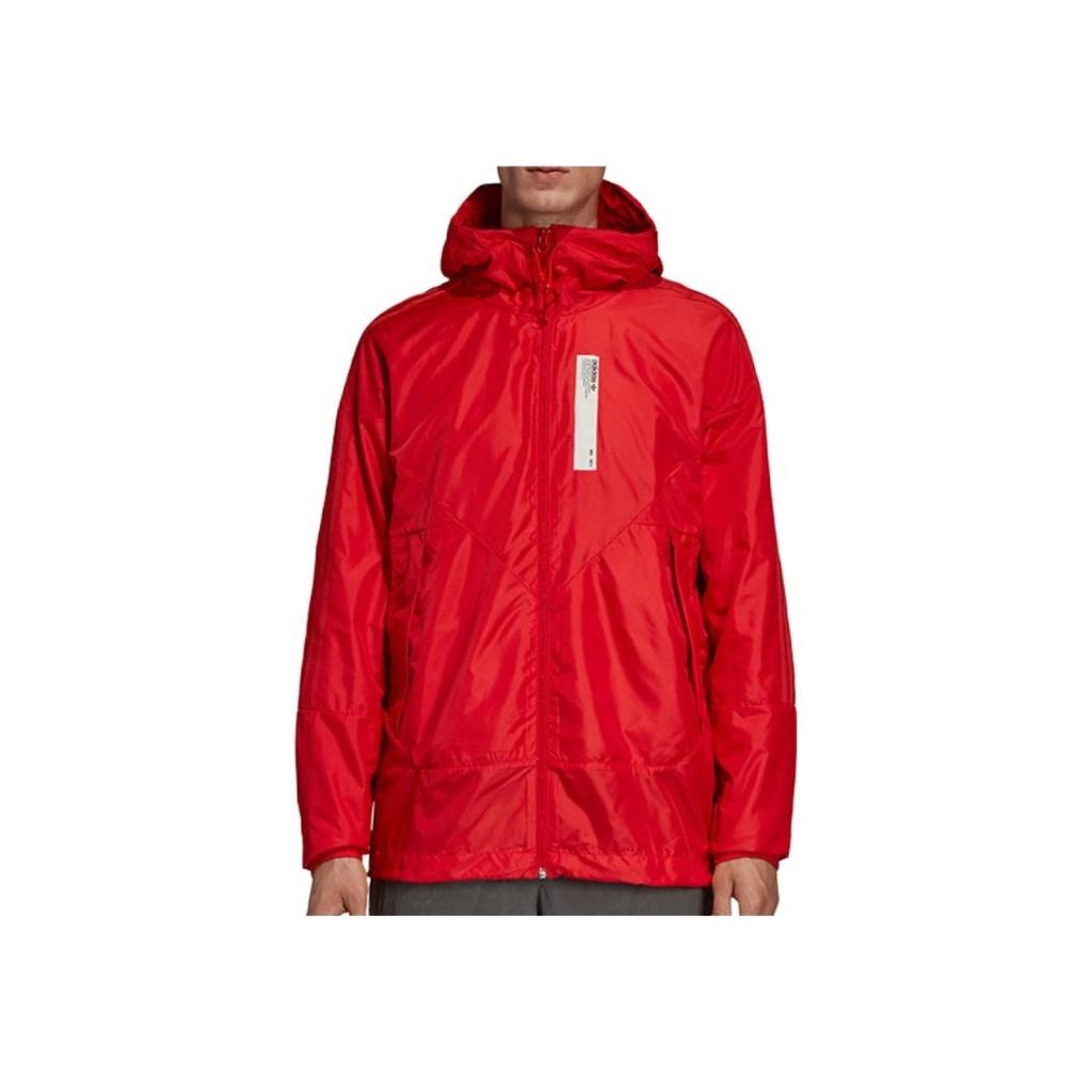 adidas Originals Trefoil Zip-Up Solid Hoodie Jacket Men Jackets Red DH2284