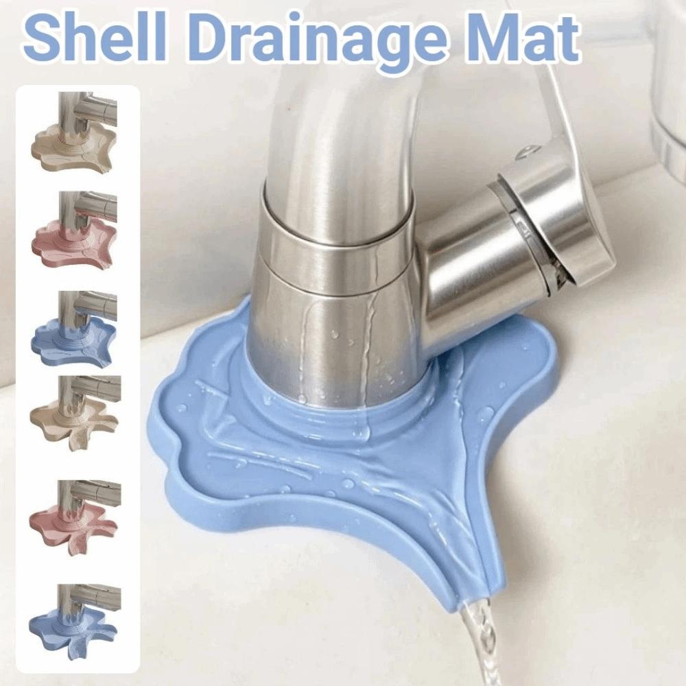 Creative Silicone Faucet Mat Quick Drainage Shell Drainage Mat Countertop Use