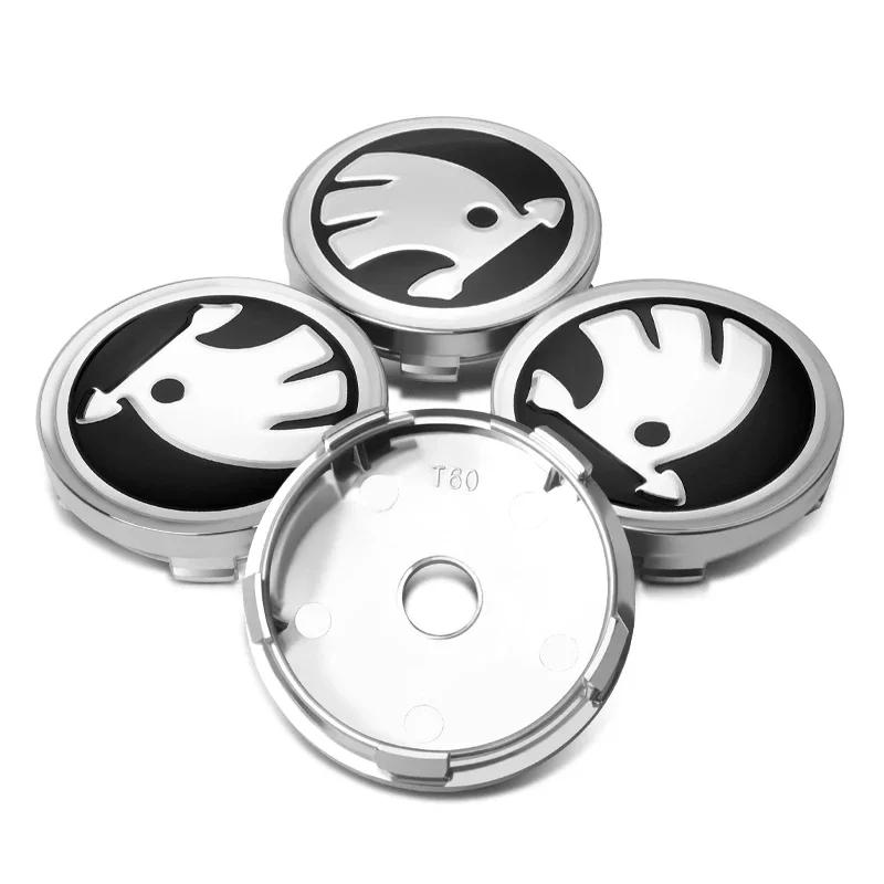 

2025 New 4pcs 60mm 56mm Car Styling Wheel Center Cap Hub Covers Badge For Skoda Octavia Fabia Kamiq Kapoq Kodiaq Rapid SCALA Su