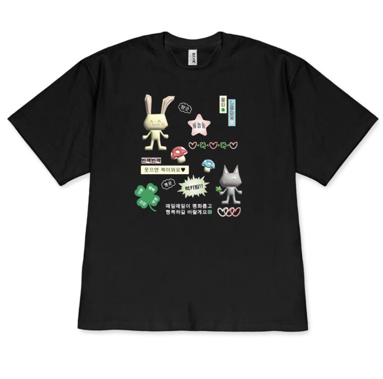 

Cute Bunny Cat Graphic TShirt for Unisex Women Casual Short Sleeve Aesthetic Y2K Tee Shirt Korean Style Versatile Tops for Women 3XL