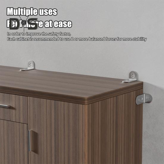 4Pcs/Set Anti-Tip Furniture Fixator Iron Furniture Safety Strap Wall Child Baby Proofing Kit Durable Steel Straps Furniture Wall Mount