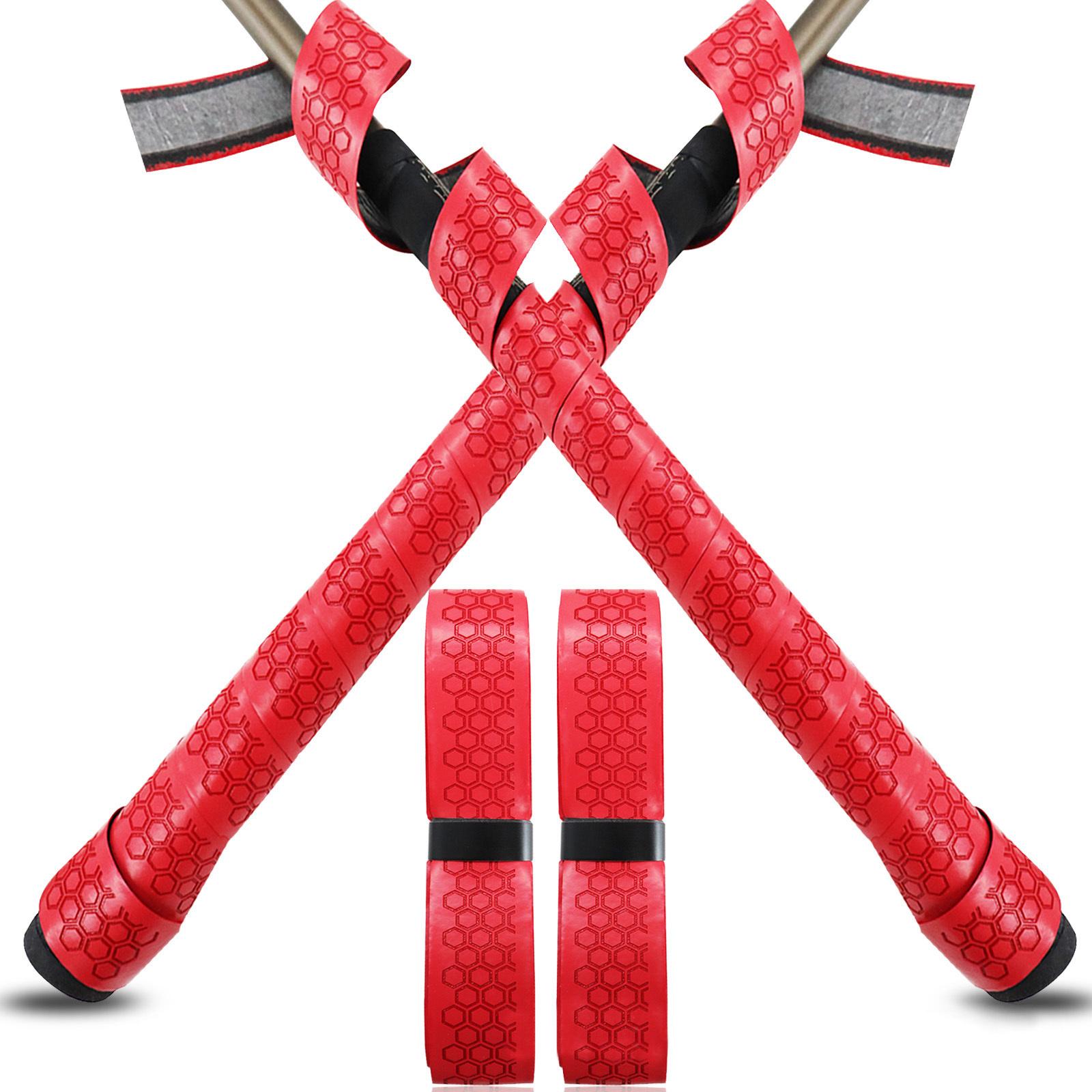 

Anti-Slip Golf Grip Tape 2Pcs - Self-Adhesive Hexagon Texture Wrapping Tapes for Club Re-gripping One Size червоний