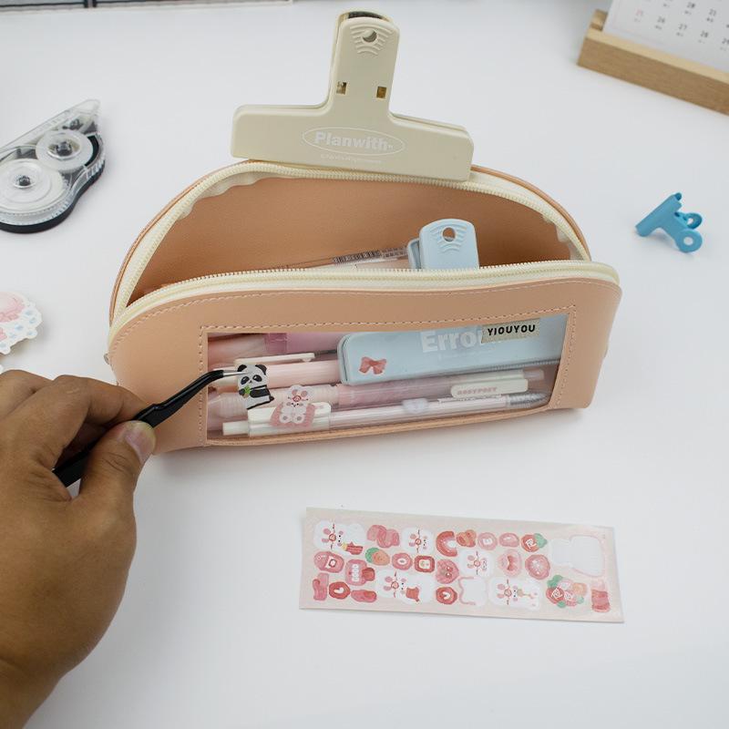 Pouzdro na tužky s průhledným obalem velké kapacity - Studentské psací potřeby a kosmetická taška