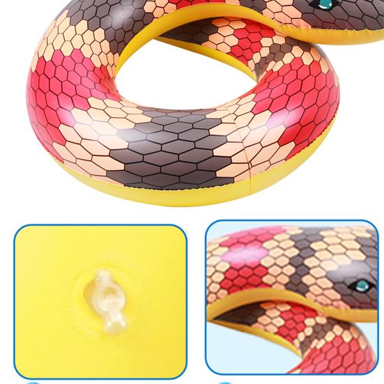 Simring Serpentine Lek Bekväm Smidig Unik Miljövänlig PVC i vatten Simning Orm Form Circle Beach