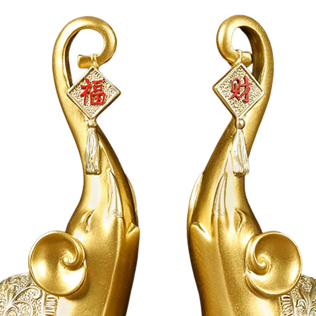 Statues Figurines Decorative Accent Sculpture with Trunk up for Home Desktop Decoration Resin Crafts