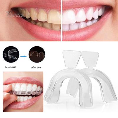 Puntos 2Pcs Food Grade Silicone Thermoform Δίσκος λεύκανσης δοντιών Dental Care Mouth Guard