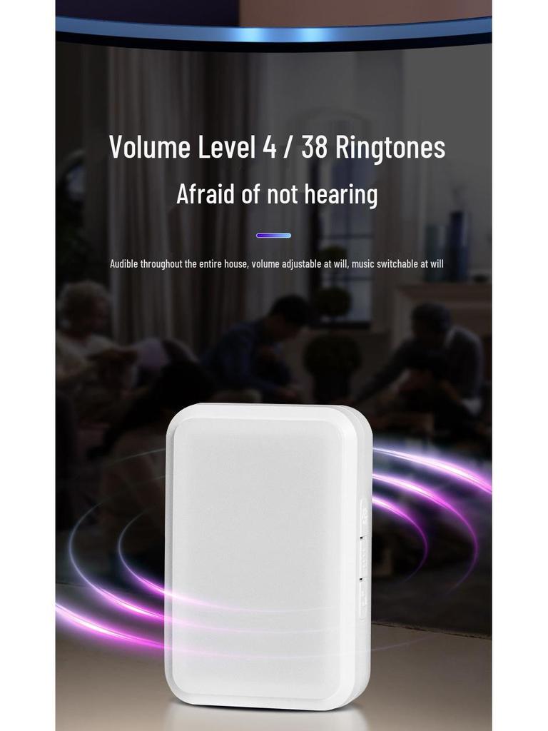 Electronic Flashing Doorbell for Deaf-Mute Seniors with Remote Control and Seven-Color Light
