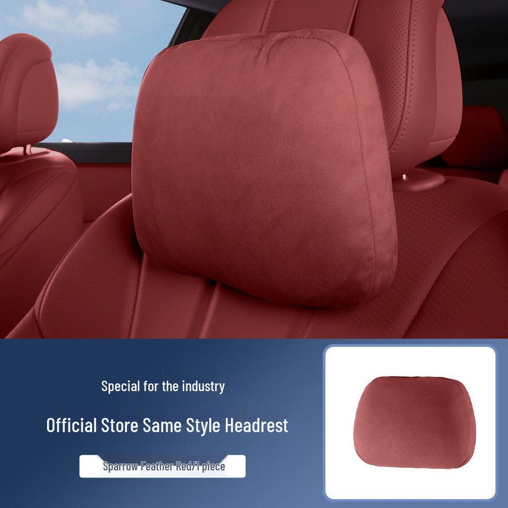 Aviation Suede Plush Neck Pillow & Lumbar Support for AITO M7/M8/M9 Headrest - Car Interior Accessories