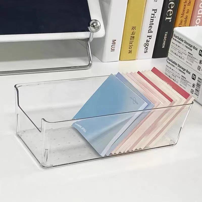 Transparent Plastic Desktop Organizer Box - Portable Storage for Household and Medicine Essentials