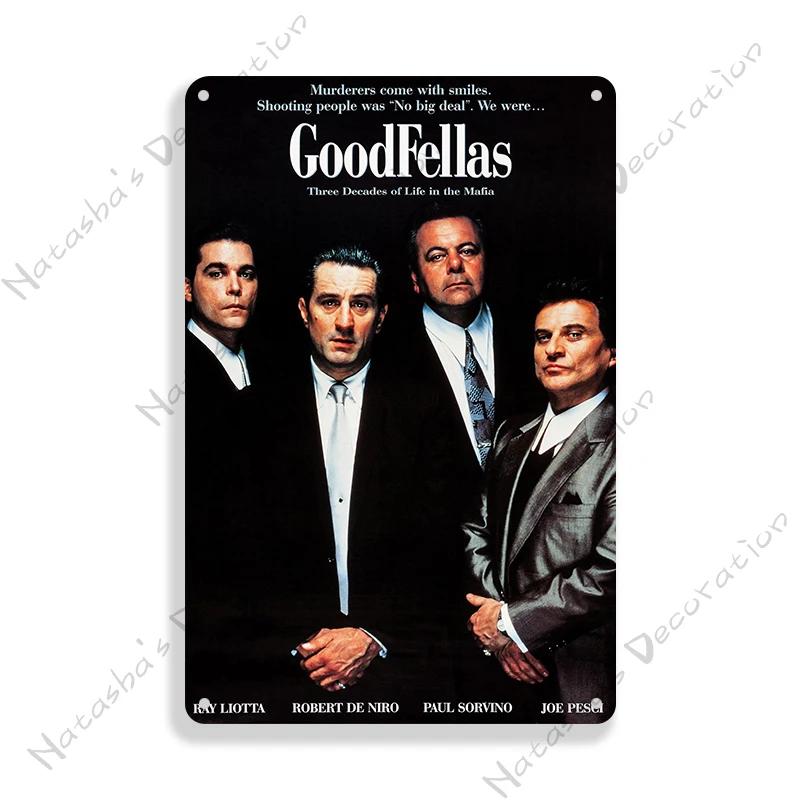 1990 Amerikanischer Film Goodfellas Vintage Poster Metall Blechschild Rostige Metallschilder Heimbar Metallplakette Garage Industrielle Dekoration