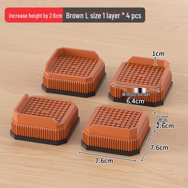 Adjustable Stackable Furniture Riser Pads for Table, Cabinet, and Bed Legs - Moisture-Proof, Strong Load-Bearing Plastic Blocks
