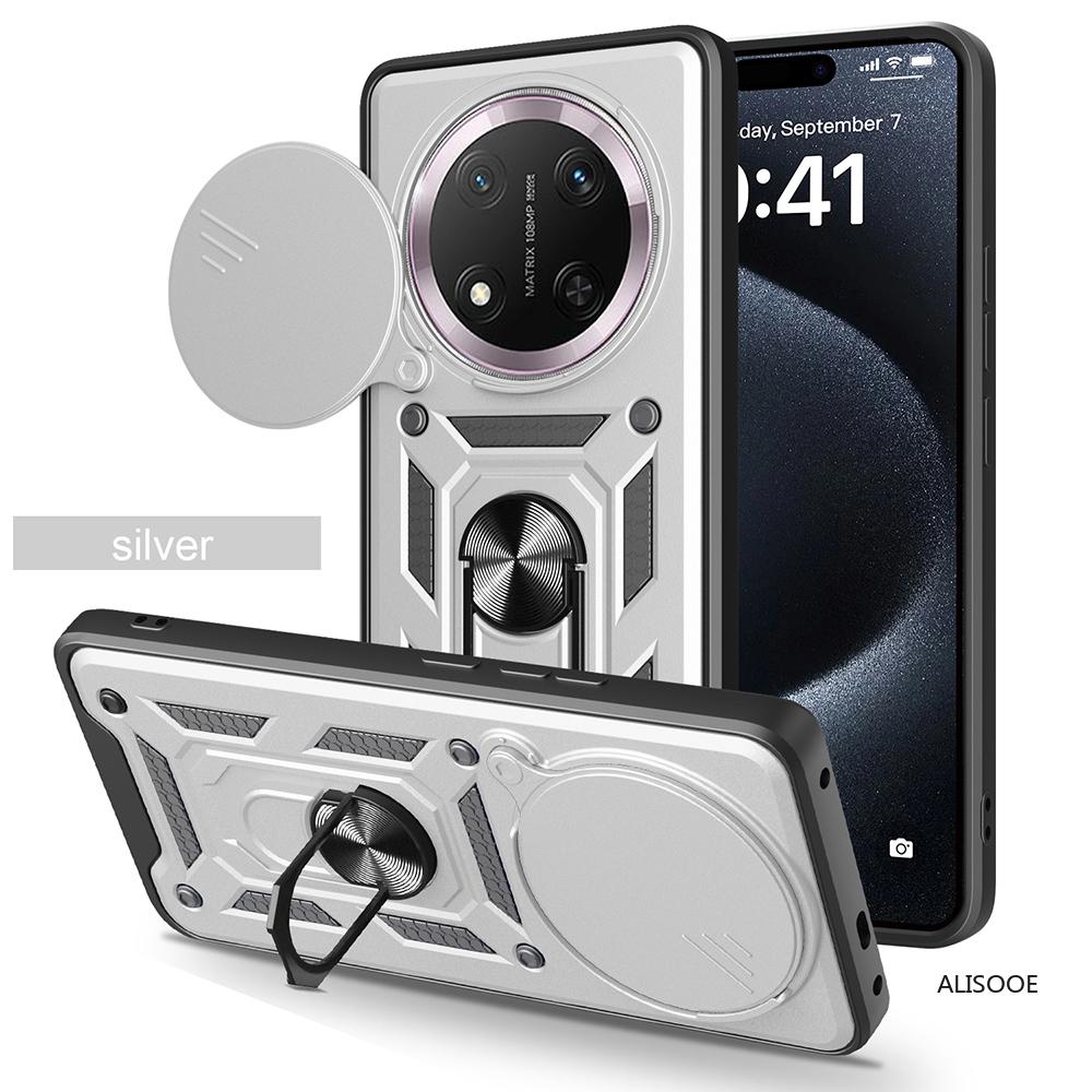 For Honor Magic 7 Lite 5G Case Slide Camera Ring Holder Shockproof Phone Cover for Honor Magic7 Lite Armor Fundas