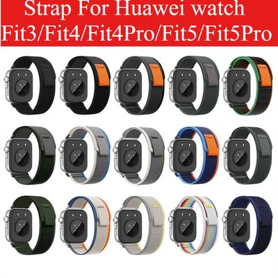 Nylonowy Pasek Pętlowy Do Huawei Watch Fit 5 Pro Pasek Trailowy Pasek Do Zegarka Sportowego Do Huawei Fit5 Fit3 Fit4 Fit4Pro Tkana Elastyczna Bransoleta