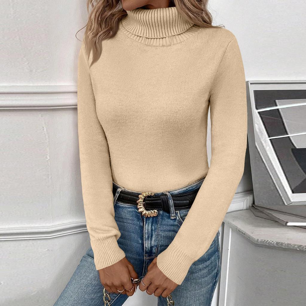 Women's Casual Knitted Sweater Solid Color Casual Loose Sweater