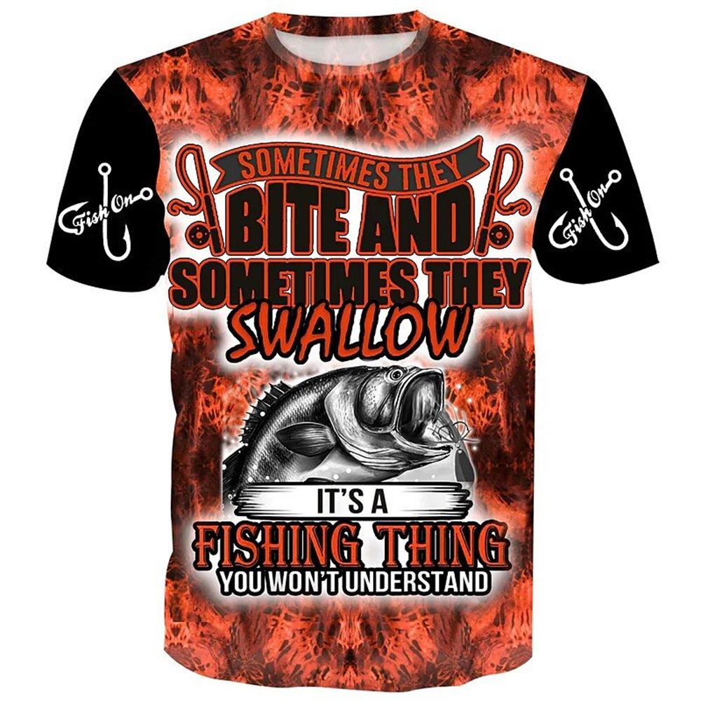 Summer Fashion 3D Fish Printed Short Sleeve Men's T-Shirt Summer Fashion Street Men's Clothing T Shirt Men Daily Casual Tops