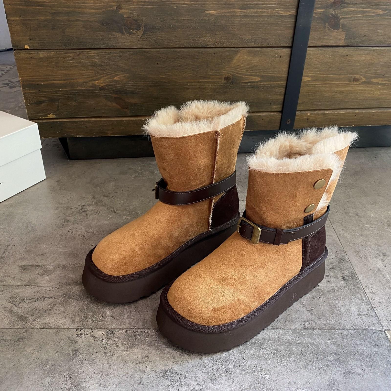 

Women s large size soft elastic winter warm cold padded snow boots non-slip wear-resistant outdoor casual sneakers mid-calf cotton boots 40
